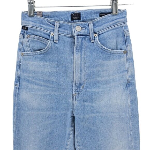 Citizens of Humanity COH Chrissy Uber High Rise Skinny Jeans Raw Frayed Hem 24 - Picture 2 of 9